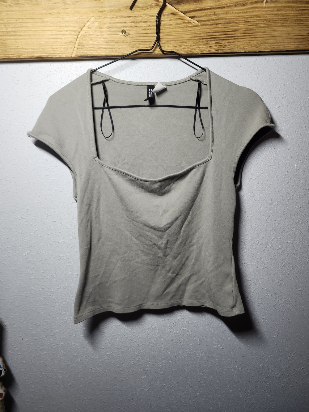 Divided Sage Square Neck Short Sleeve Tee